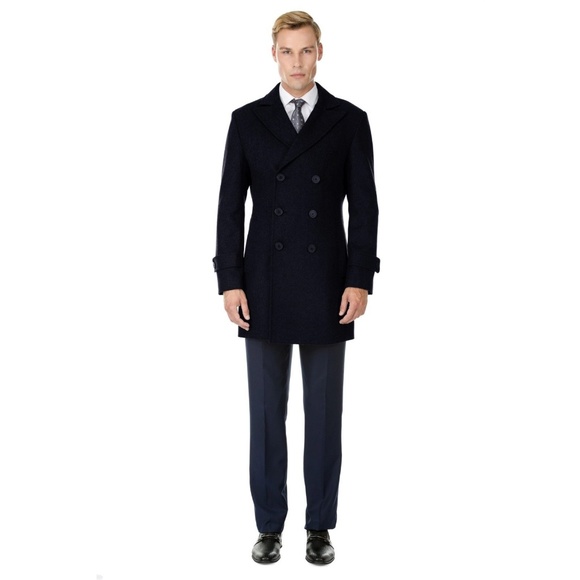 MDRN Uomo Men's Double Breasted Wool Blend Coat XL - Picture 1 of 2